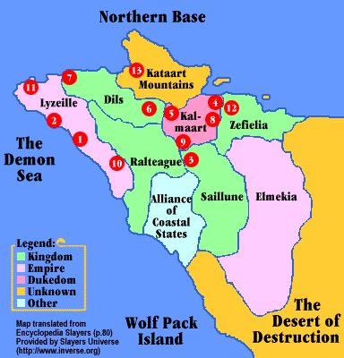 (map from Encyclopedia Slayers)